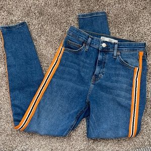 Topshop Moto Jamie crop high waist side strip